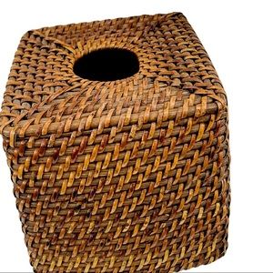 Vintage Rattan Wicker WeaveTissue Box Cover